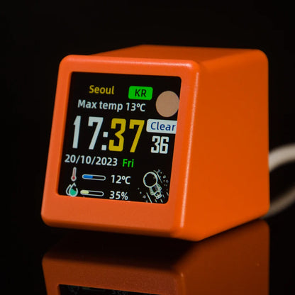 Horloge Connectée GeekMagic – Écran IPS, Météo & Wi-Fi