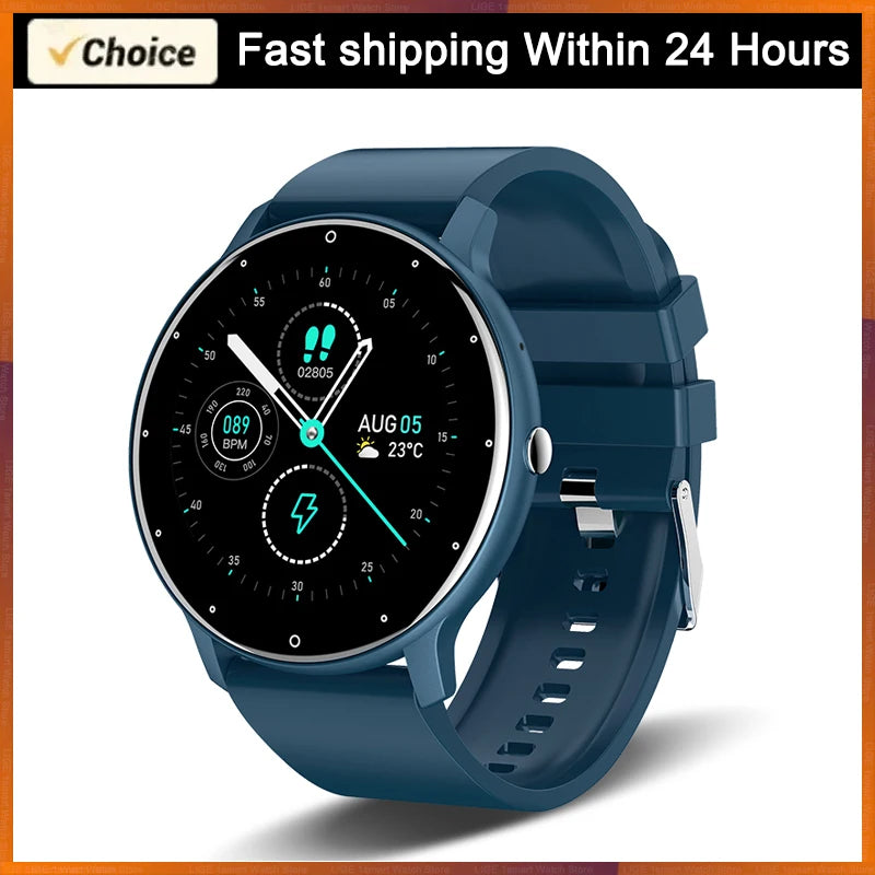 Montre Connectée Ronde Écran Tactile 1,28" – Suivi Sport & Sommeil, Notifications, IP67