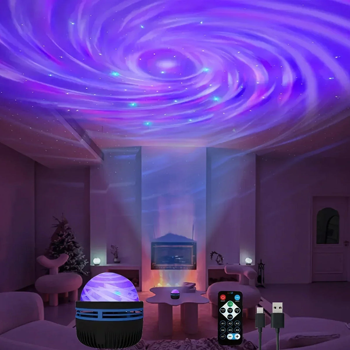 Projecteur galaxie LED multicolore avec télécommande