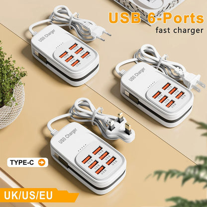 Station de charge 6 en 1 avec ports USB-C PD et USB – vue 6
