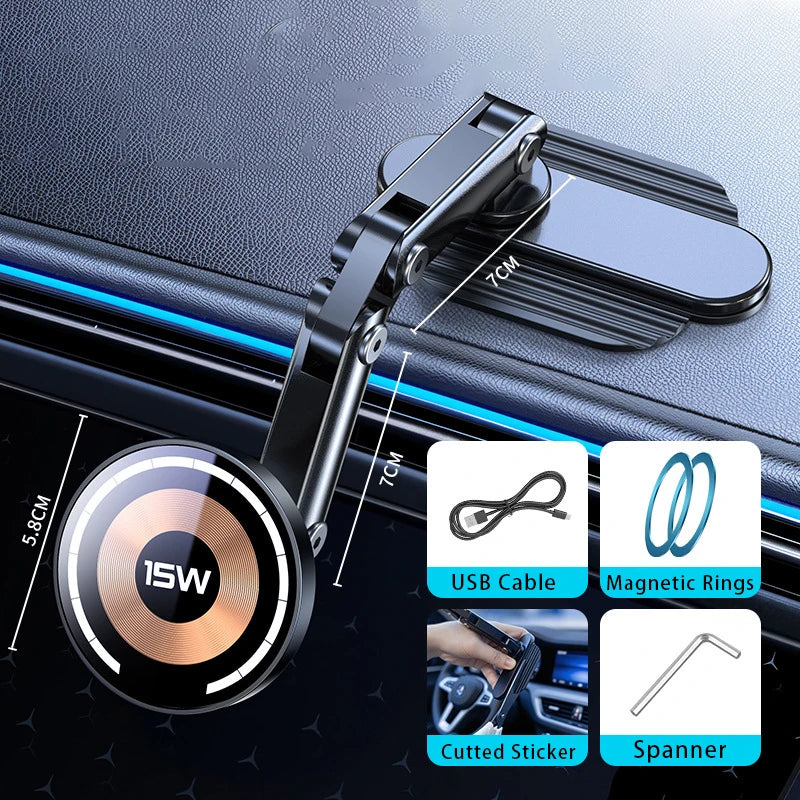 Support Téléphone Voiture Magnétique – Charge Sans Fil Rapide