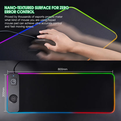 Tapis de bureau RGB 3 en 1 avec chargeur sans fil intégré – vue 3