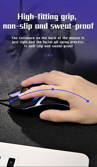 Souris Gaming RGB Filaire – 3 Niveaux de DPI