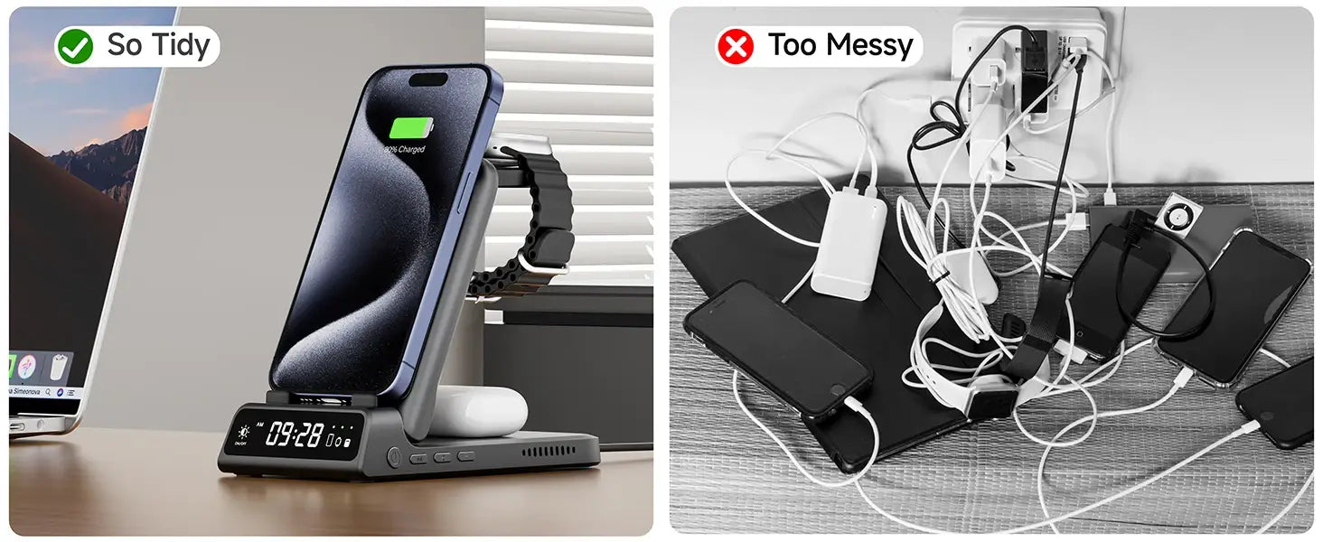 SwanScout 703A chargeur sans fil pour iPhone 17 16 15 14 Station de charge pour Apple Watch 11 10 9 Ultra 3 SE 2