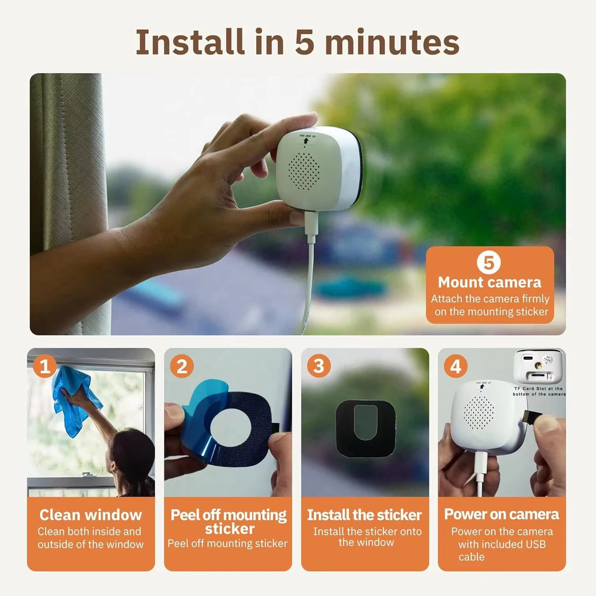 Caméra de surveillance Wi-Fi pour fenêtre – vue 5