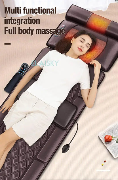 Matelas de Massage chauffant électrique vibrant, coussin de Massage infrarouge pour le cou, le dos et les pieds, douleur complète du corps, soulagement du Stress, relaxation du corps