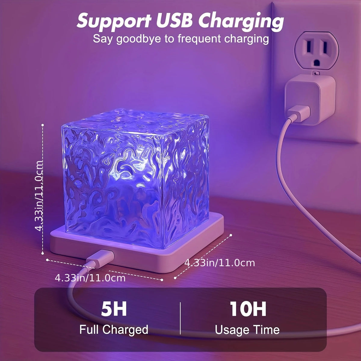 Lampe d'ambiance effet eau pour chambre et salon