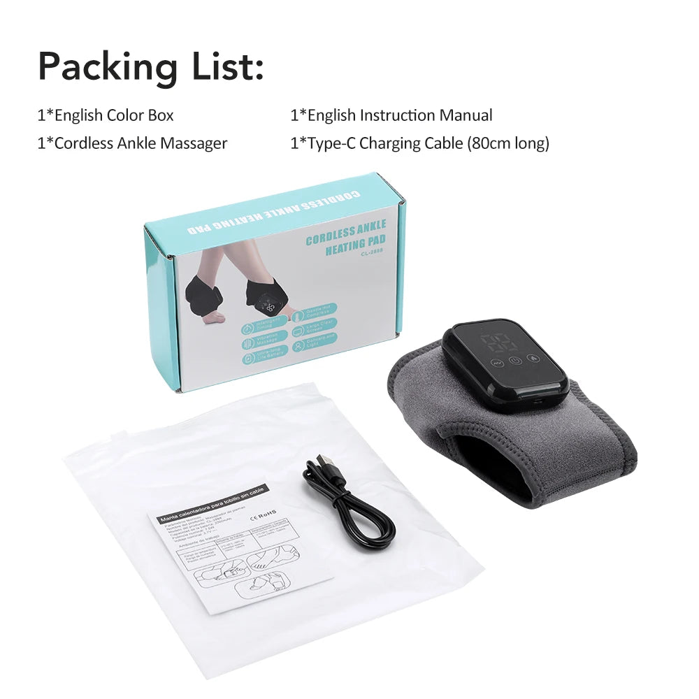 Masseur de pieds électrique Intelligent, Vibration, pression d'air, attelle de cheville, compresse chaude, points d'acupuncture, relaxation musculaire