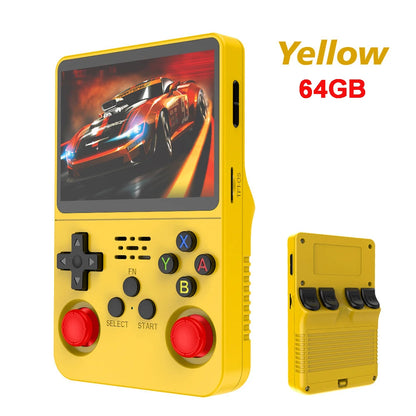 Console rétro portable R36S jaune