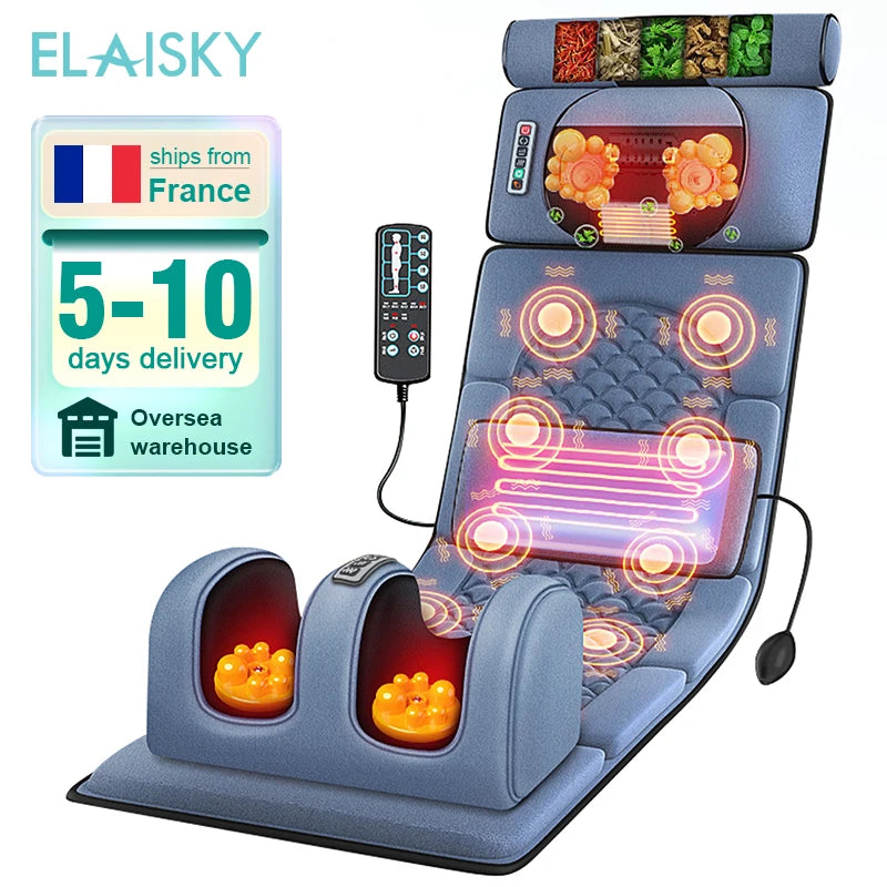 Matelas de Massage chauffant électrique vibrant, coussin de Massage infrarouge pour le cou, le dos et les pieds, douleur complète du corps, soulagement du Stress, relaxation du corps