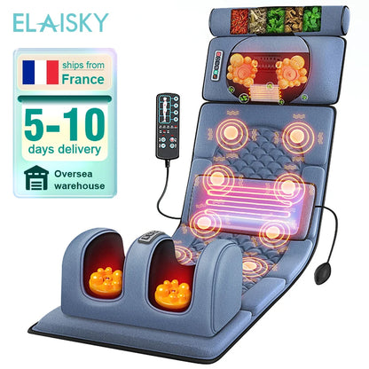 Matelas de Massage chauffant électrique vibrant, coussin de Massage infrarouge pour le cou, le dos et les pieds, douleur complète du corps, soulagement du Stress, relaxation du corps