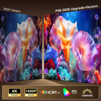Vidéoprojecteur Ultra-Fin Full HD 1080P – Autofocus, Son Dolby Audio, WiFi 6, HDR10