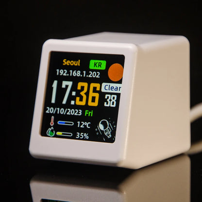 Horloge Connectée GeekMagic – Écran IPS, Météo & Wi-Fi