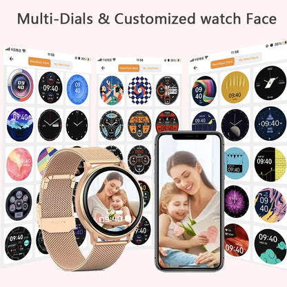 Montre Connectée Appels Bluetooth – Cadrans Personnalisables, 100+ Sports, IP68