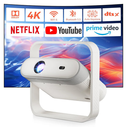 Vidéoprojecteur Ultra-Fin Full HD 1080P – Autofocus, Son Dolby Audio, WiFi 6, HDR10