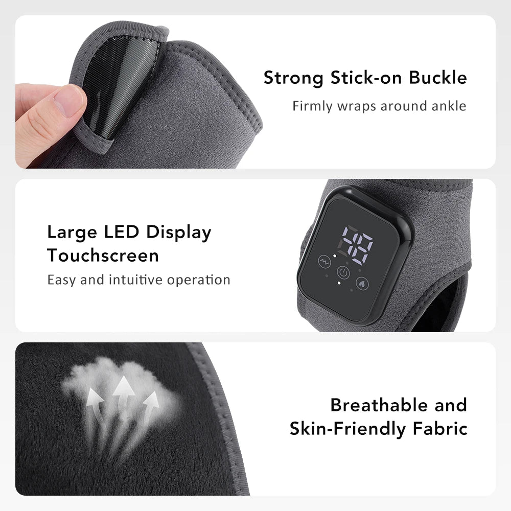 Masseur de pieds électrique Intelligent, Vibration, pression d'air, attelle de cheville, compresse chaude, points d'acupuncture, relaxation musculaire