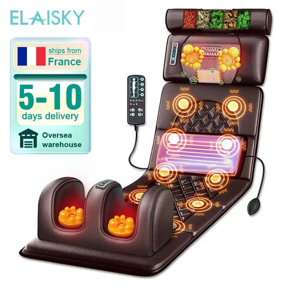 Matelas de Massage chauffant électrique vibrant, coussin de Massage infrarouge pour le cou, le dos et les pieds, douleur complète du corps, soulagement du Stress, relaxation du corps
