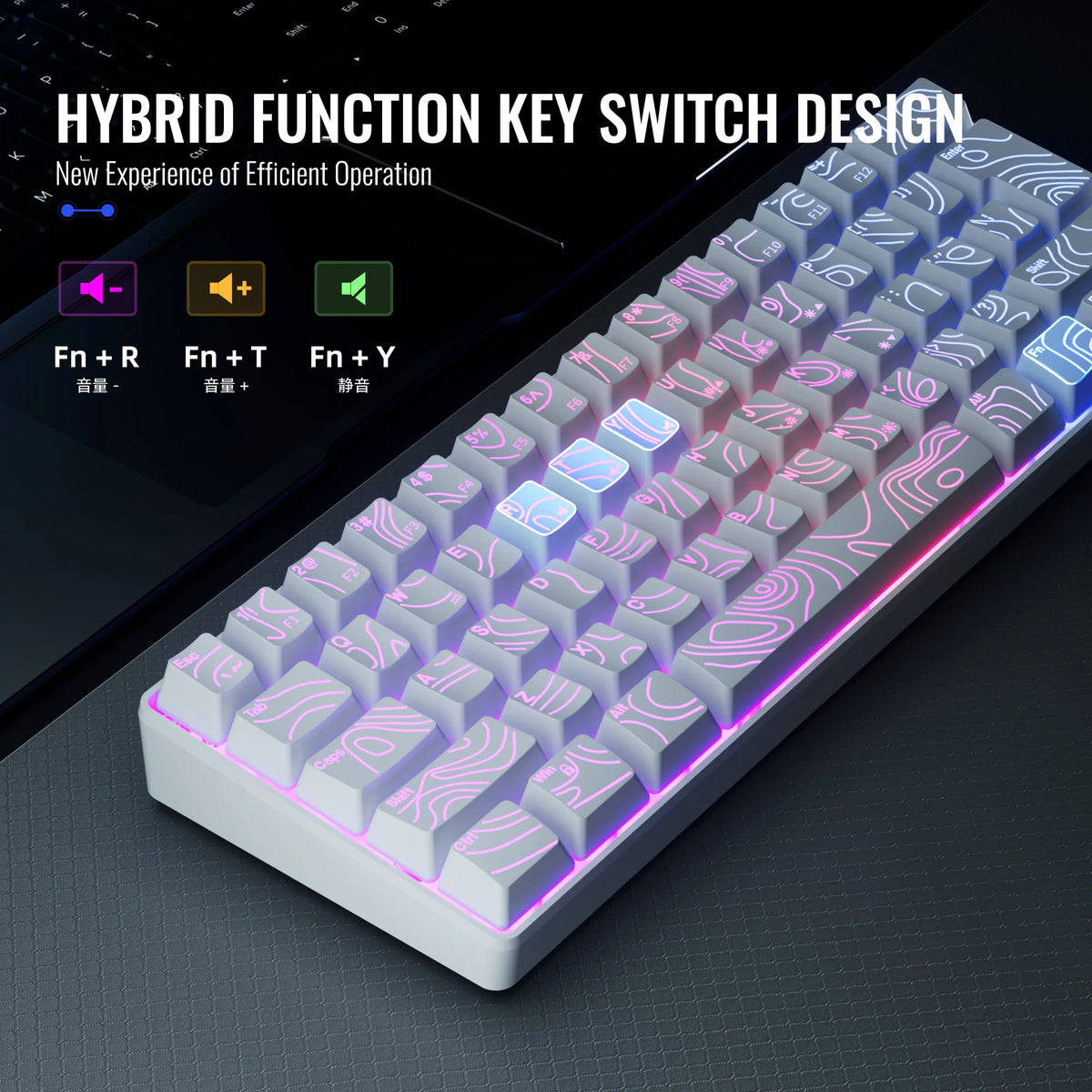 Clavier gaming compact 60% RGB – vue 6