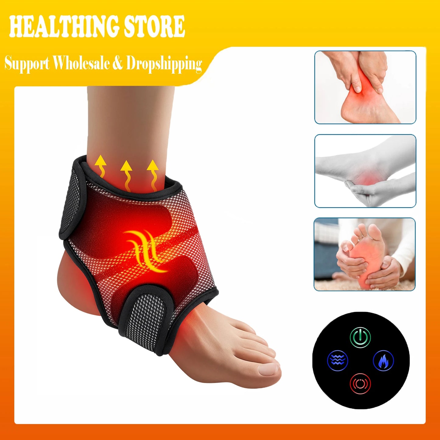 Masseur de pieds électrique Intelligent, Vibration, pression d'air, attelle de cheville, compresse chaude, points d'acupuncture, relaxation musculaire