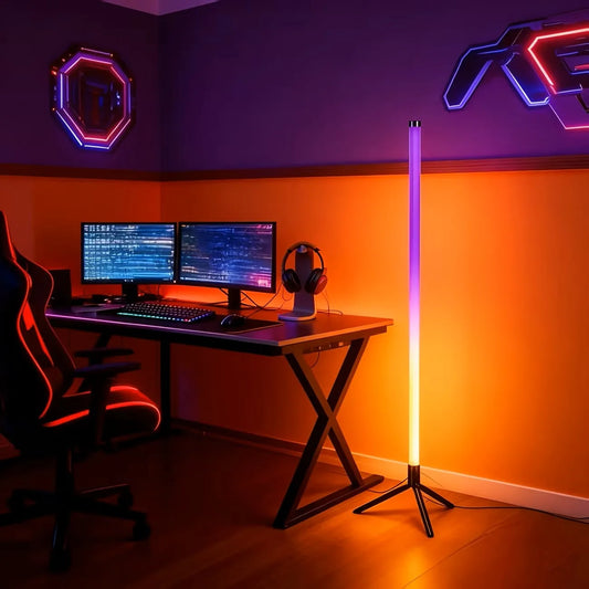 Lampe d'angle RGB sur trépied synchronisée à la musique – vue 2