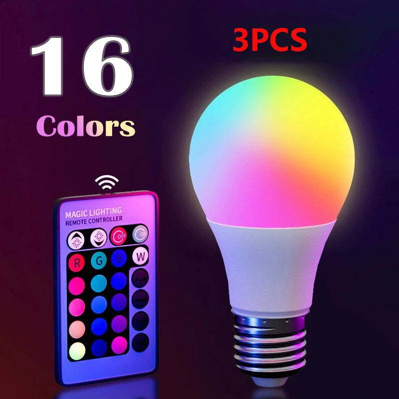 Ampoule LED RGB E27 – 16 Couleurs avec Télécommande