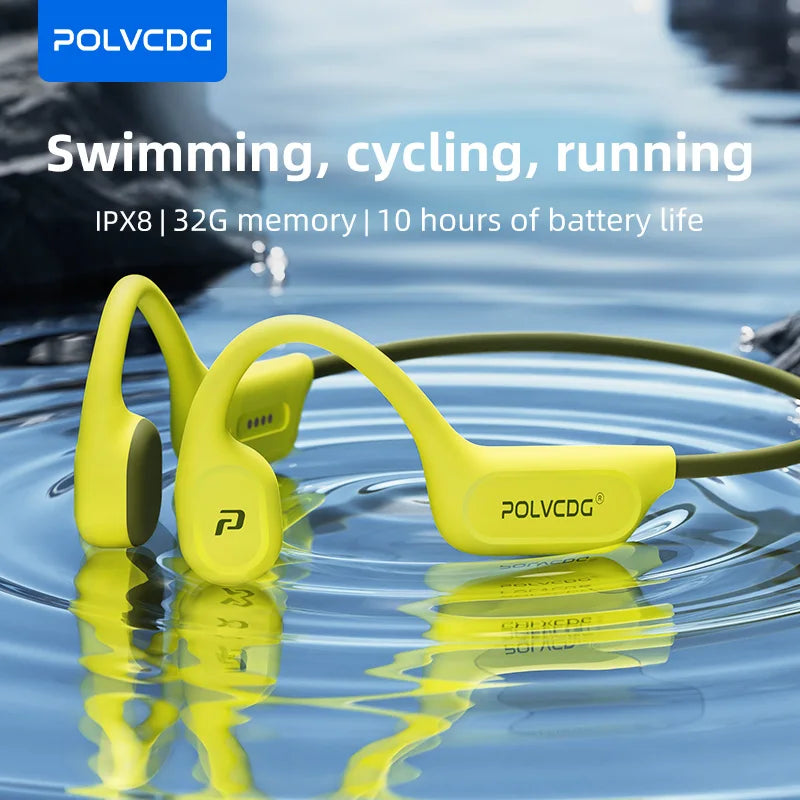 Écouteurs à Conduction Osseuse Étanches IPX8 – Natation, Lecteur MP3 Intégré, Bluetooth 6.0