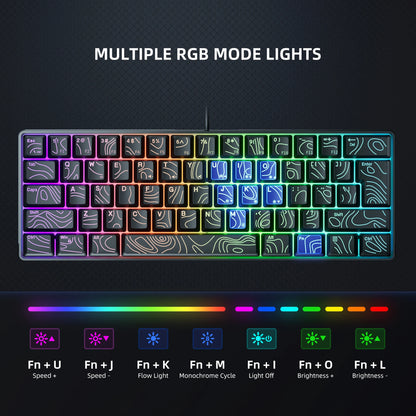 Clavier Gaming Compact 60% RGB – Format Mini