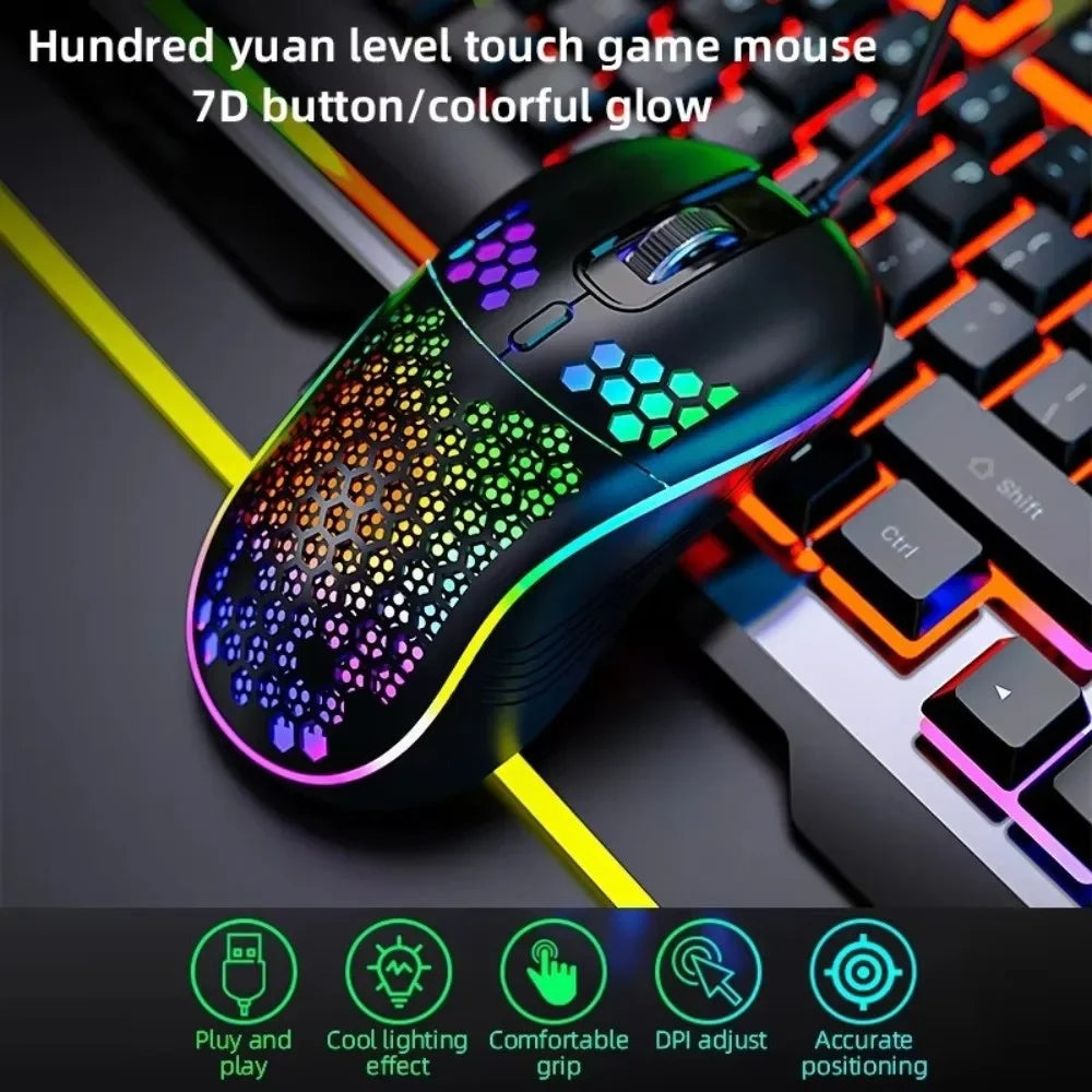 Souris gaming RGB 7200 DPI ergonomique