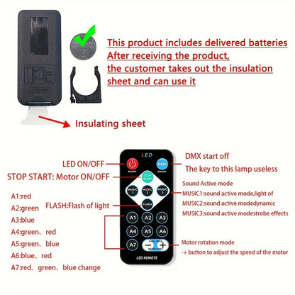 Projecteur galaxie LED multicolore avec télécommande – vue 3