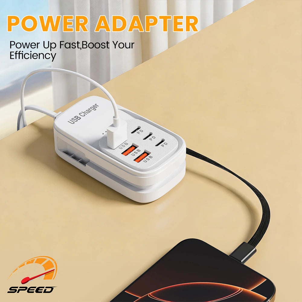Station de charge 6 en 1 avec ports USB-C PD et USB – vue 5