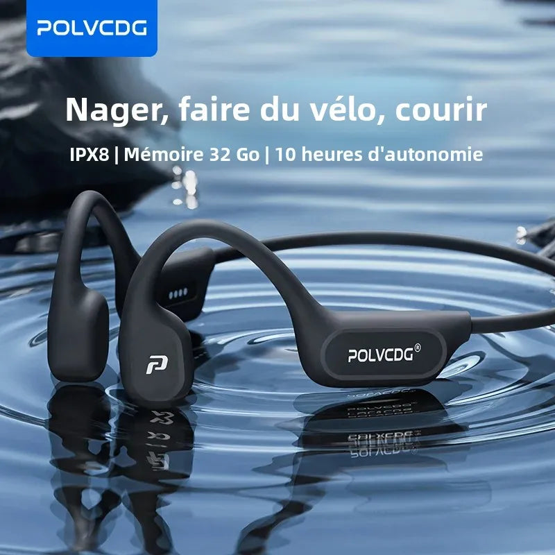 Écouteurs à Conduction Osseuse Étanches IPX8 – Natation, Lecteur MP3 Intégré, Bluetooth 6.0
