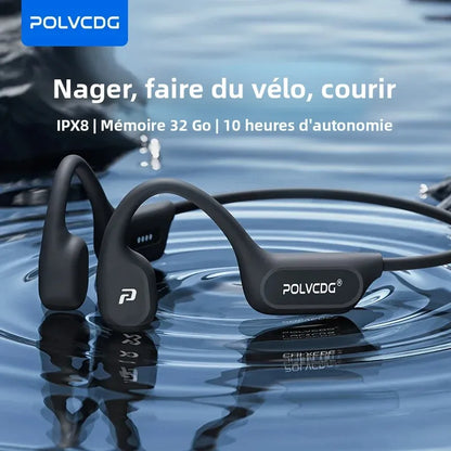 Écouteurs à Conduction Osseuse Étanches IPX8 – Natation, Lecteur MP3 Intégré, Bluetooth 6.0