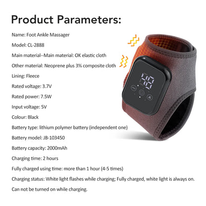 Masseur de pieds électrique Intelligent, Vibration, pression d'air, attelle de cheville, compresse chaude, points d'acupuncture, relaxation musculaire