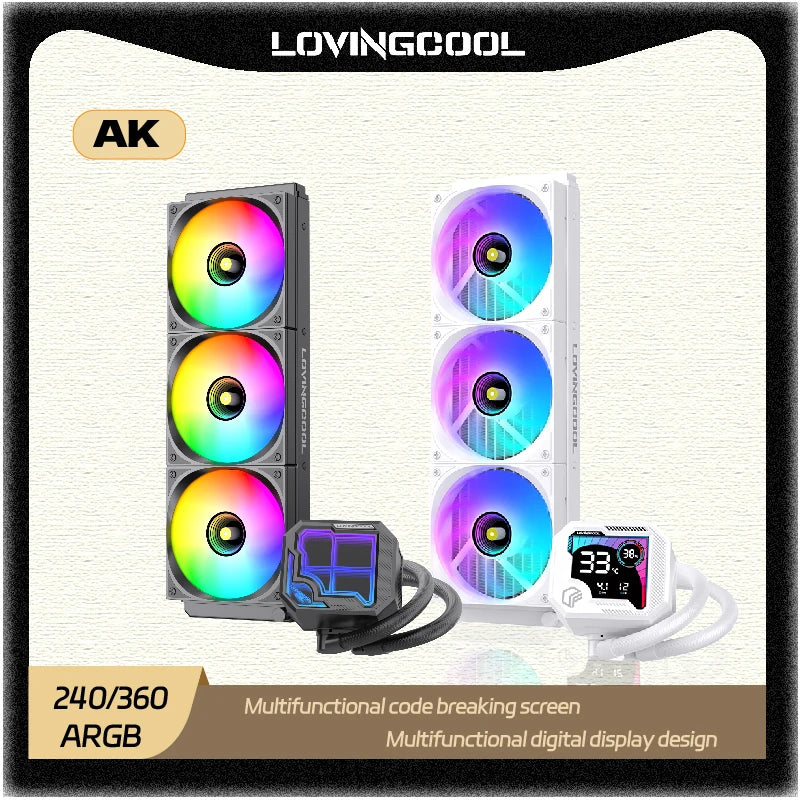 Watercooling CPU ARGB avec écran dynamique 240 ou 360 mm