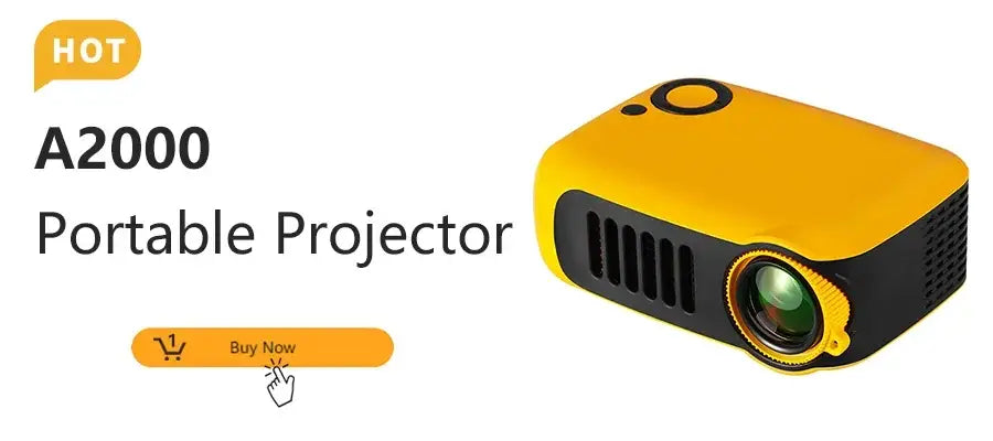 Projecteur A2000 mini projecteur jaune et noir compact 1000 lumens