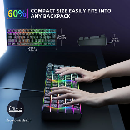Clavier Gaming Compact 60% RGB – Format Mini