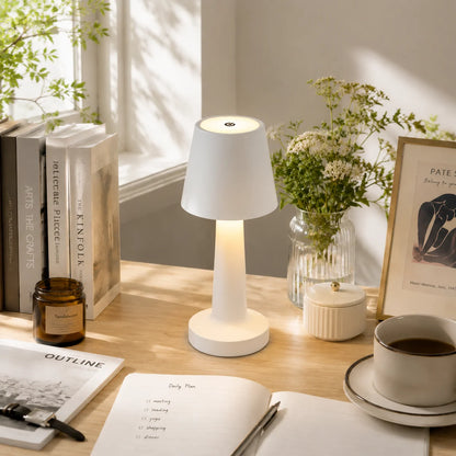 Lampe champignon sans fil blanche