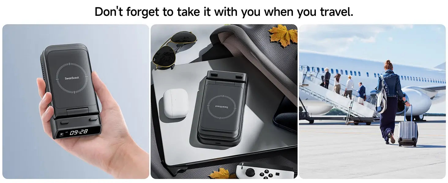 SwanScout 703A chargeur sans fil pour iPhone 17 16 15 14 Station de charge pour Apple Watch 11 10 9 Ultra 3 SE 2