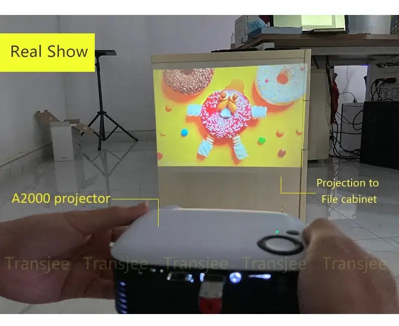 ProjecteurMINI projecteur A2000 Mini projecteur de poche 1000 Lumens LED Projecteur vidéo projecteur de cinéma maison