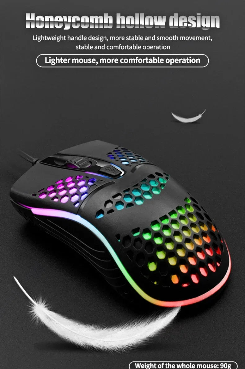 Souris Gaming RGB 7200 DPI – Ergonomique, 4 Coloris
