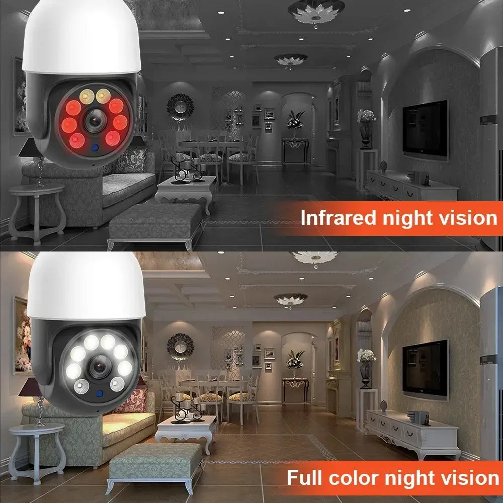 TUYA-Caméra de permission 5G Dispositif de Sécurité Sans Fil avec Ampoule PTZ IP CCTV Vision Nocturne Extérieure 5MP 3MP