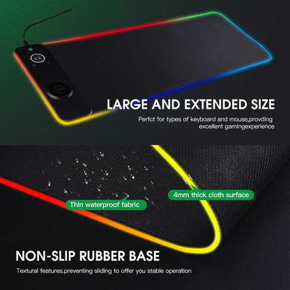 Tapis de Bureau 3 en 1 RGB – Chargeur Sans Fil Intégré (80x30 cm)