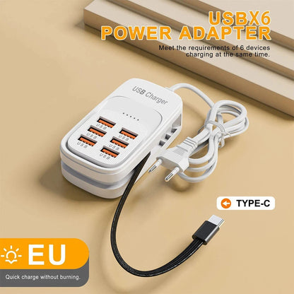 Station de Charge 6 en 1 – 3 Ports USB-C PD & 3 USB