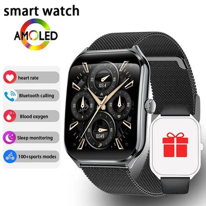 Montre Connectée Ultra-Fine Écran AMOLED 1,96" – Affichage Permanent, Bracelet au Choix