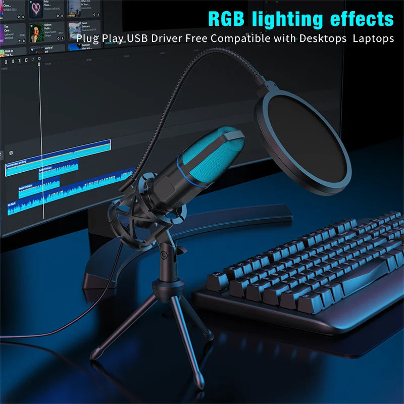 Micro Gaming USB RGB – Micro à Condensateur pour Stream, Podcast et Discord