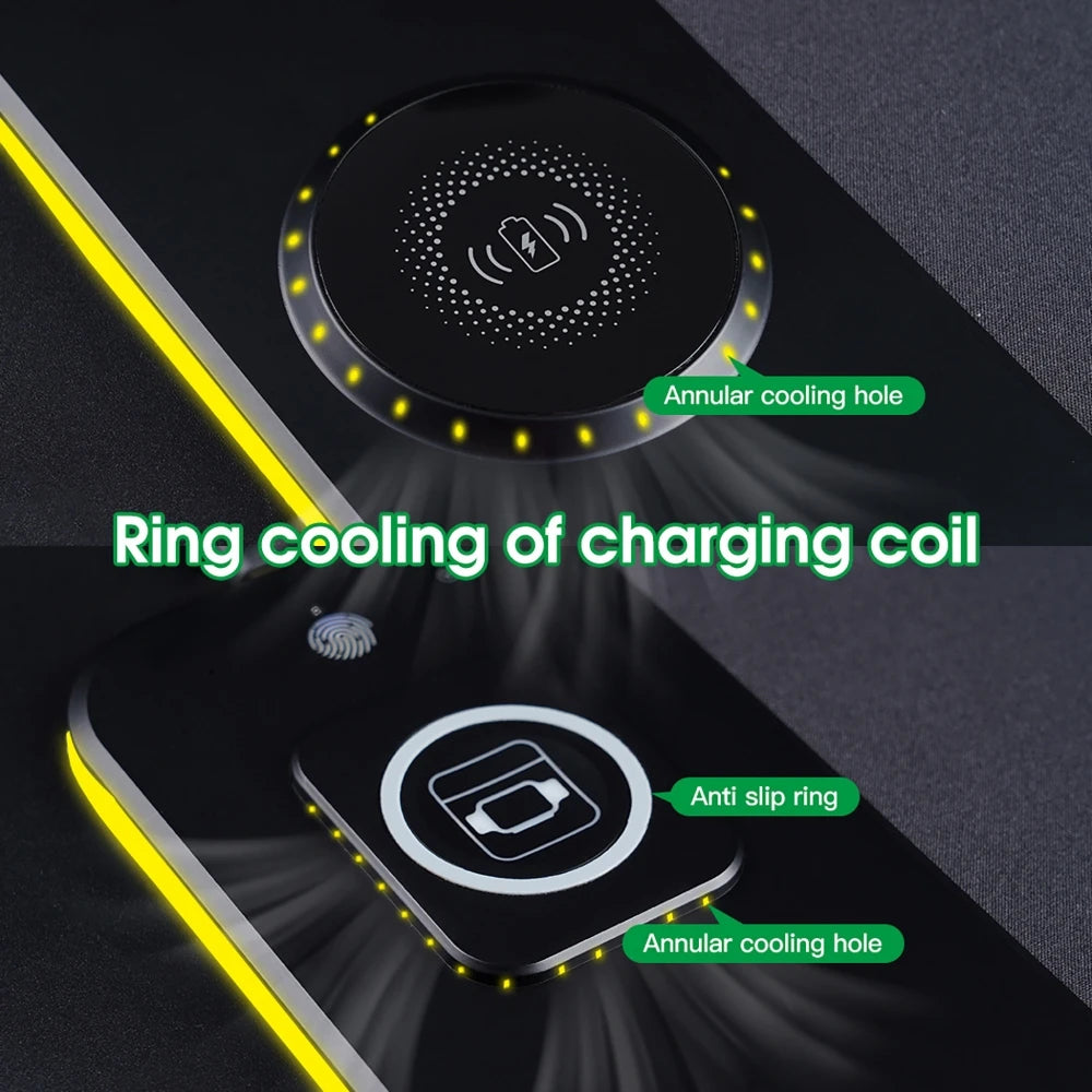 Tapis de bureau RGB 3 en 1 avec chargeur sans fil intégré – vue 5