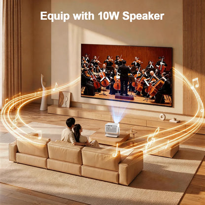 Vidéoprojecteur Design Tissu Full HD 1080P – Android 13, Pied Orientable, 700 ANSI