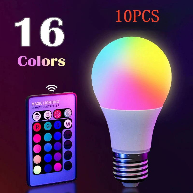 Ampoule LED RGB E27 – 16 Couleurs avec Télécommande