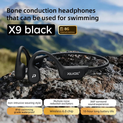 Écouteurs à Conduction Osseuse Étanches IPX8 – Natation, Lecteur MP3 Intégré, Bluetooth 6.0
