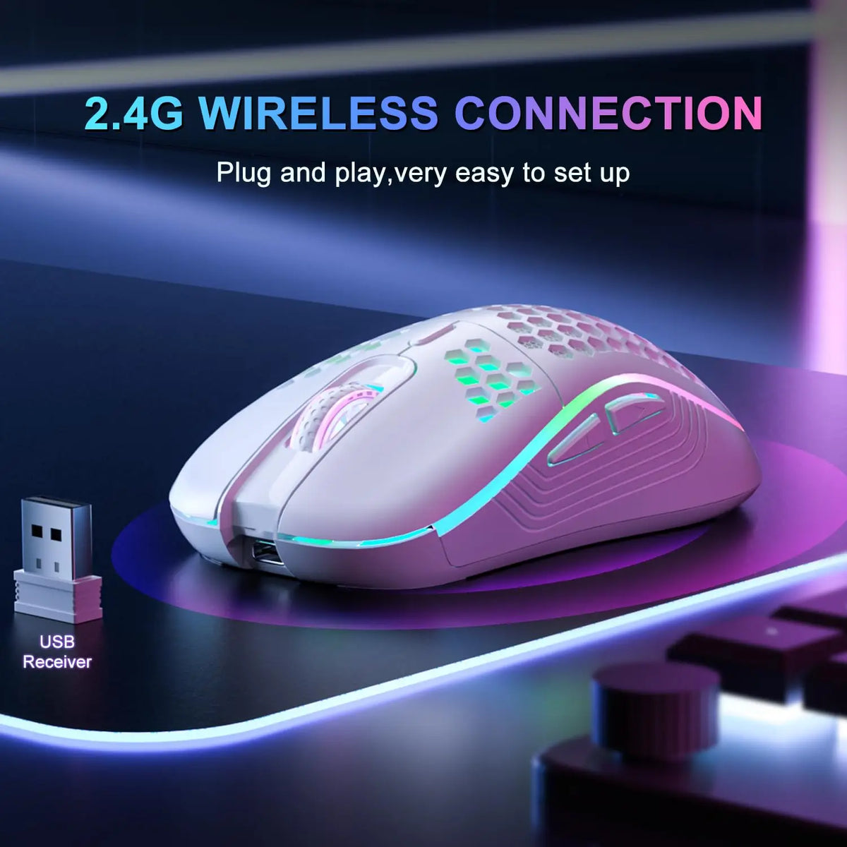 Souris gaming sans fil – boutons et DPI